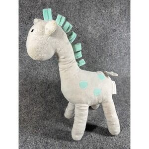 The Peanutshell Giraffe Plush Stuffed Animal Grey Mint Green Spots 12.5 Inch